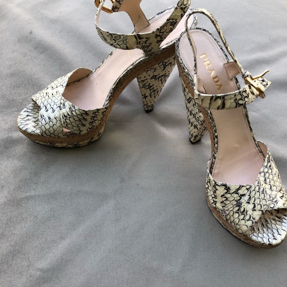 Prada wedge python n cork size 40